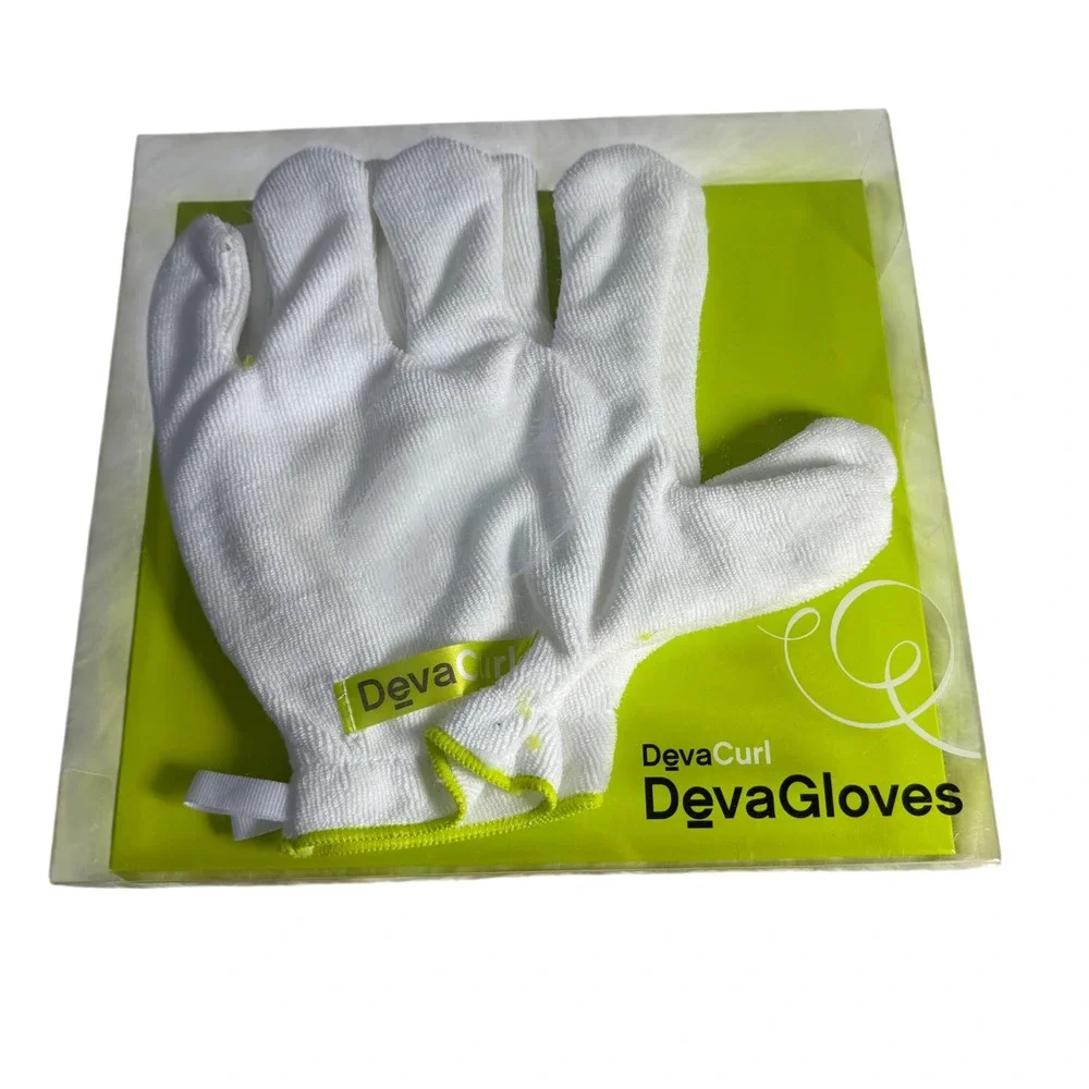 DevaCurl DevaGloves Microfiber Drying Gloves for Curly Hair White Pair New